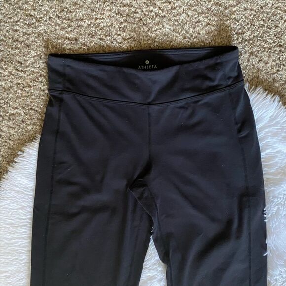 Athleta Black Bootcut Yoga Pants Stretchy Womens Size Medium Tall - Picture 3 of 7